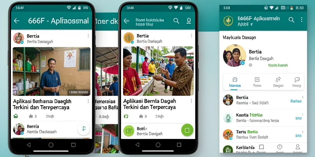 Tampilan antarmuka aplikasi 666F untuk berita daerah.