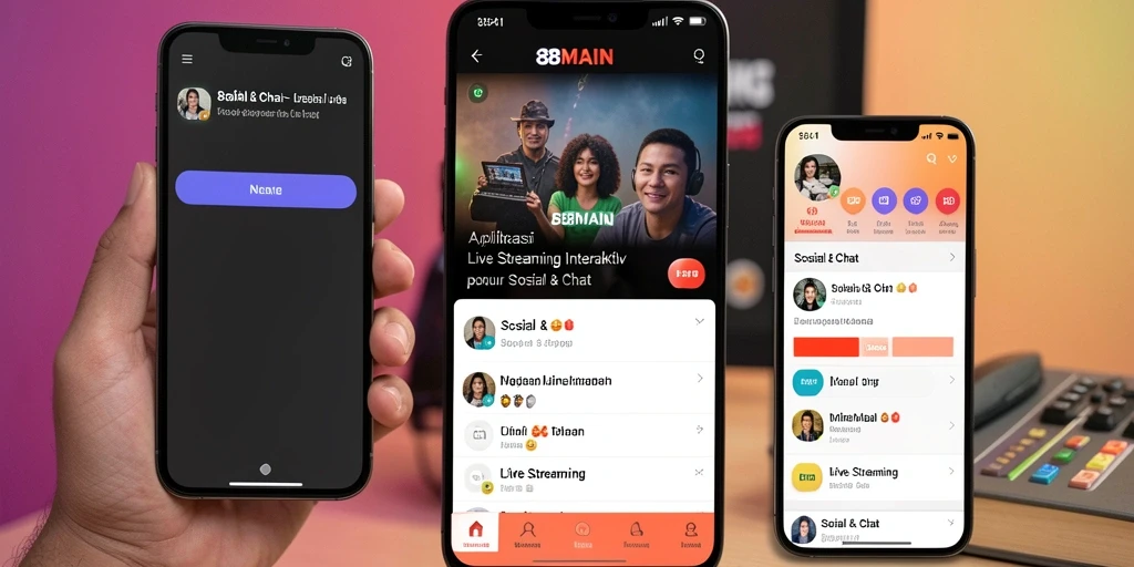 Antarmuka pengguna 88MAIN saat melakukan Live Streaming.