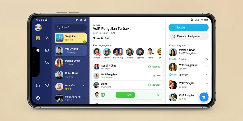 Tampilan antarmuka aplikasi API33 dengan fitur VoIP Panggilan yang praktis.