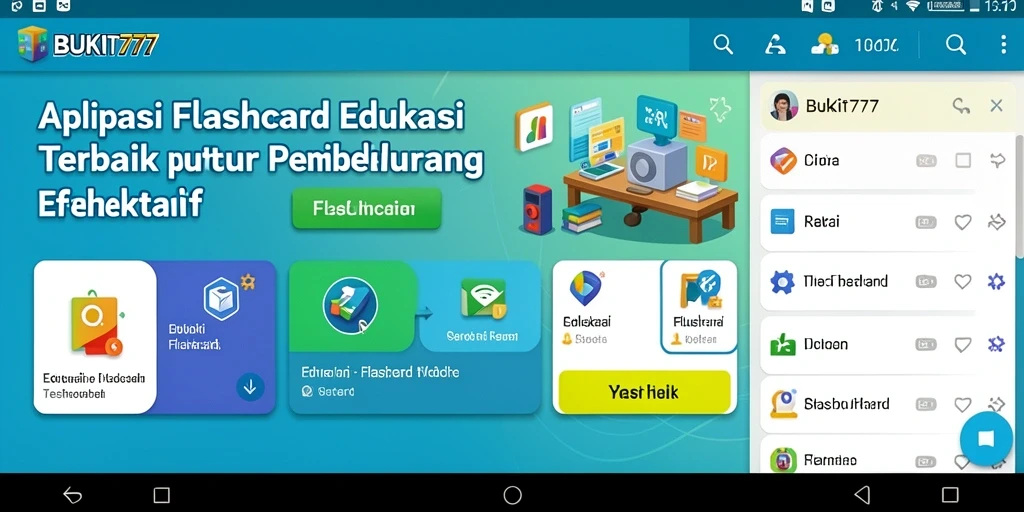 Antarmuka BUKIT777 dengan fungsi Flashcard yang menarik
