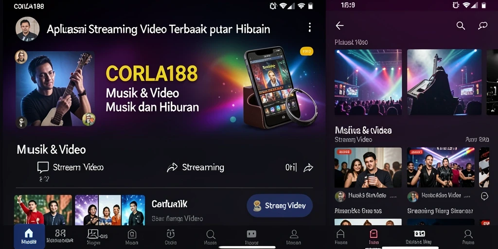 Tampilan antarmuka <strong>CORLA188</strong> yang modern dan mudah digunakan untuk streaming video.