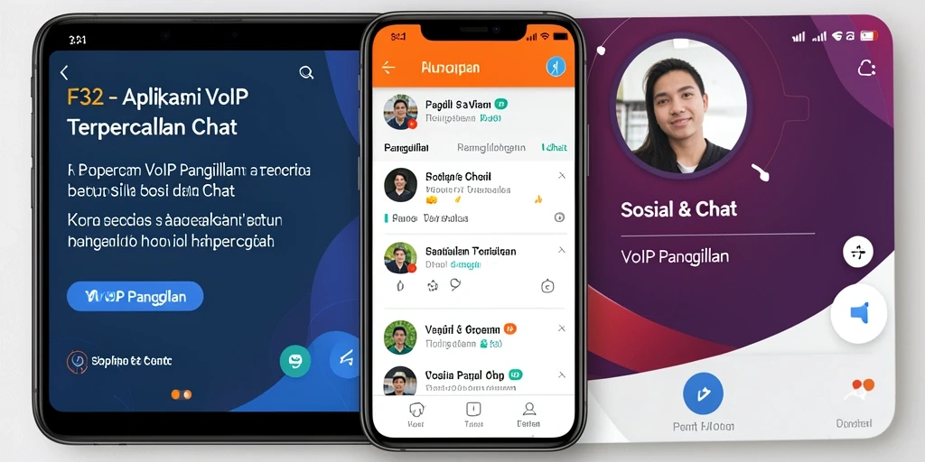 Tampilan antarmuka F32 yang user-friendly untuk VoIP Panggilan.
