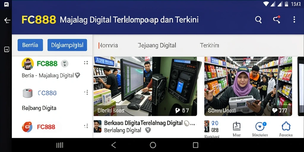 Antarmuka FC888 yang modern dan interaktif untuk Majalah Digital.