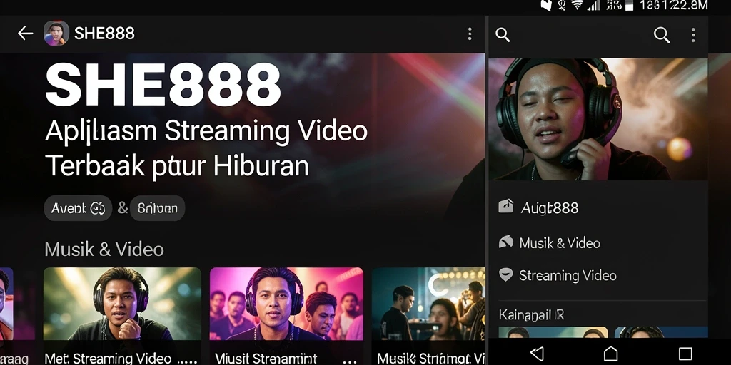Tampilan antarmuka SHE888 yang menarik dan fungsional untuk streaming video.