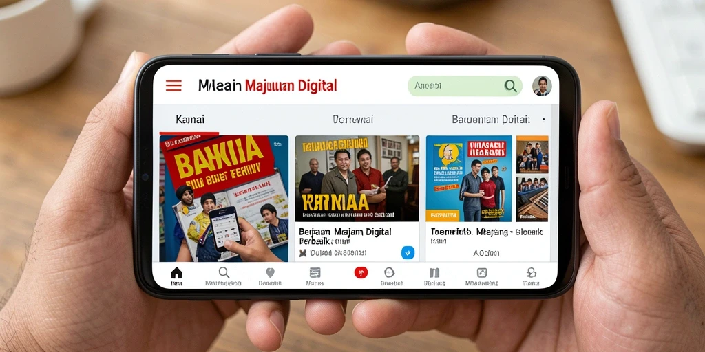 Tampilan antarmuka T6 yang menarik dan modern untuk membaca Majalah Digital.