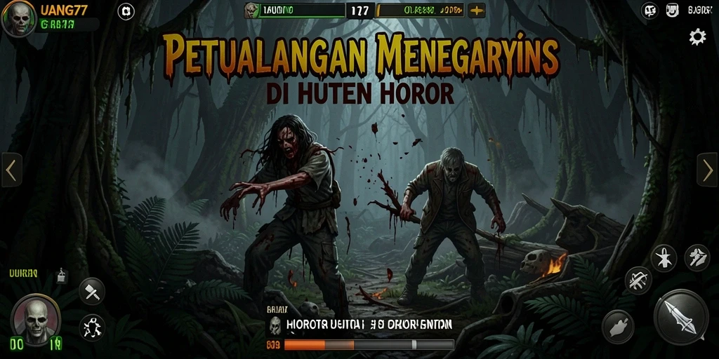 Antarmuka menegangkan dari game Horor Hutan UANG77.