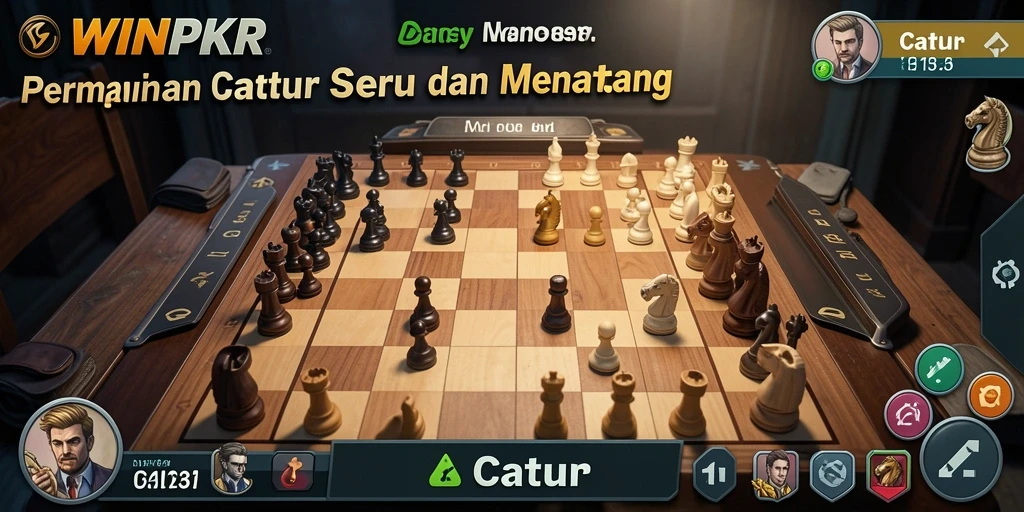 Antarmuka <strong>WINPKR</strong> menghadirkan permainan Catur yang menarik dan interaktif.